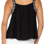 Liverpool Bead Trimmed Tank Top in black at ooh la la! in Grapevine TX 76051