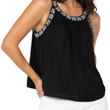 Liverpool Bead Trimmed Tank Top in black at ooh la la! in Grapevine TX 76051