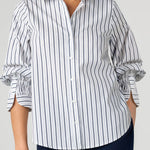 Liverpool Adjustable Slv Button Front Woven Top at Ooh La La! in Grapevine TX 76051