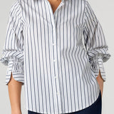 Liverpool Adjustable Slv Button Front Woven Top at Ooh La La! in Grapevine TX 76051