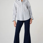 Liverpool Adjustable Slv Button Front Woven Top at Ooh La La! in Grapevine TX 76051