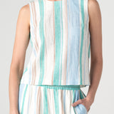 Liverpool Stripe Sleeveless Shell Top