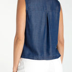 Liverpool Sleeveless Button Top With Pockets at Ooh La La! in Grapevine TX 76051