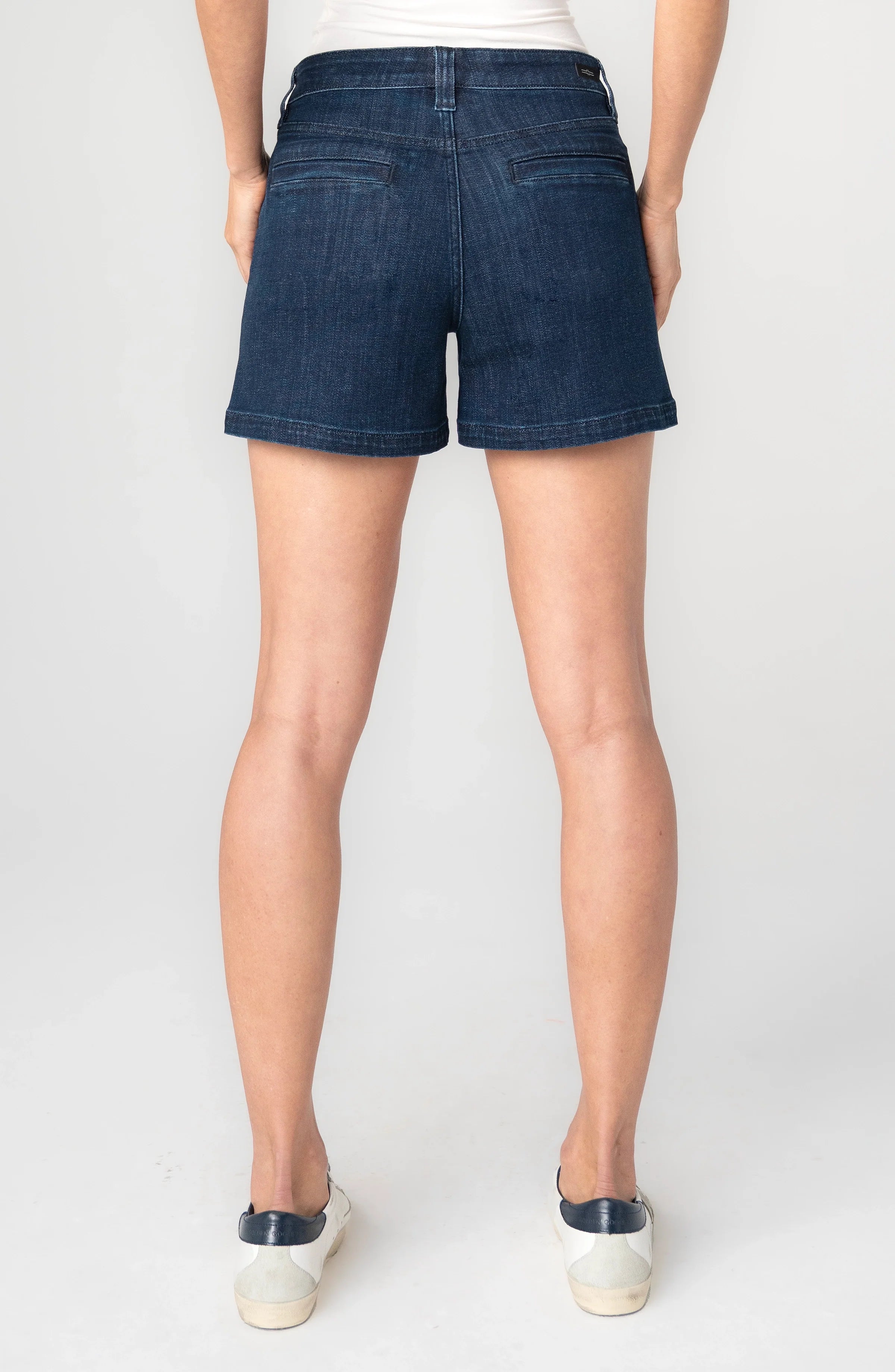 Liverpool Vintage Short, Flap Front Pockets, Liverpool Brand, Casual Wear, Comfortable Shorts, Dark Denim Shorts at ooh la la! in Grapevine TX 76051