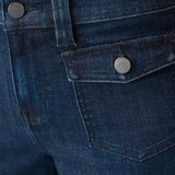 Liverpool Vintage Short, Flap Front Pockets, Liverpool Brand, Casual Wear, Comfortable Shorts, Dark Denim Shorts at ooh la la! in Grapevine TX 76051