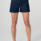 Liverpool Vintage Short, Flap Front Pockets, Liverpool Brand, Casual Wear, Comfortable Shorts, Dark Denim Shorts at ooh la la! in Grapevine TX 76051