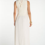 Liverpool Sleeveless Tie Back Sweater Woven Dress at Ooh La La! in Grapevine TX 76051