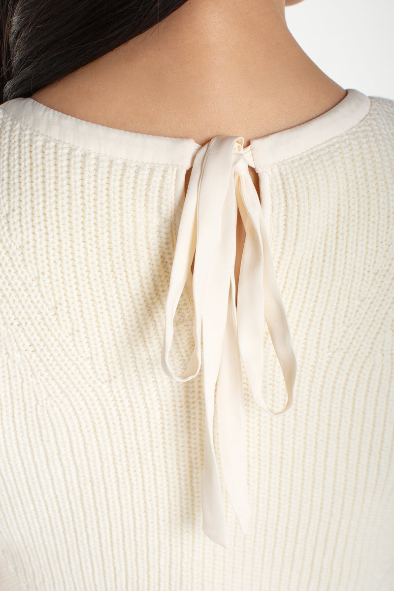 Liverpool Sleeveless Tie Back Sweater Woven Dress at Ooh La La! in Grapevine TX 76051