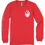 Simply Southern Believe Vintage Santa red long sleeve tee with chest graphic