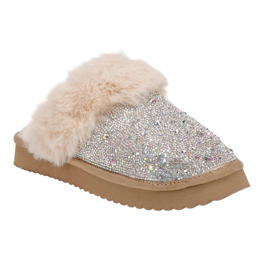 Corky’s Lets Order In Rhinestone Slippers in clear rhinestones at ooh la la! in Grapevine TX 76051
