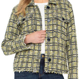 Liverpool Plaid Cargo Shacket with Fray at ooh la la! in Grapevine TX 76051