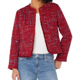 Liverpool Collarless Jacket W/ Frayed Edges