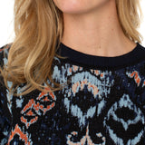 Liverpool Long Sleeve Crew Neck Dropped Shoulder Jacquard Sweater