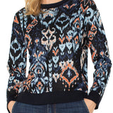 Liverpool Long Sleeve Crew Neck Dropped Shoulder Jacquard Sweater