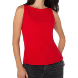 Liverpool Sleeveless High Boatneck Knit Top