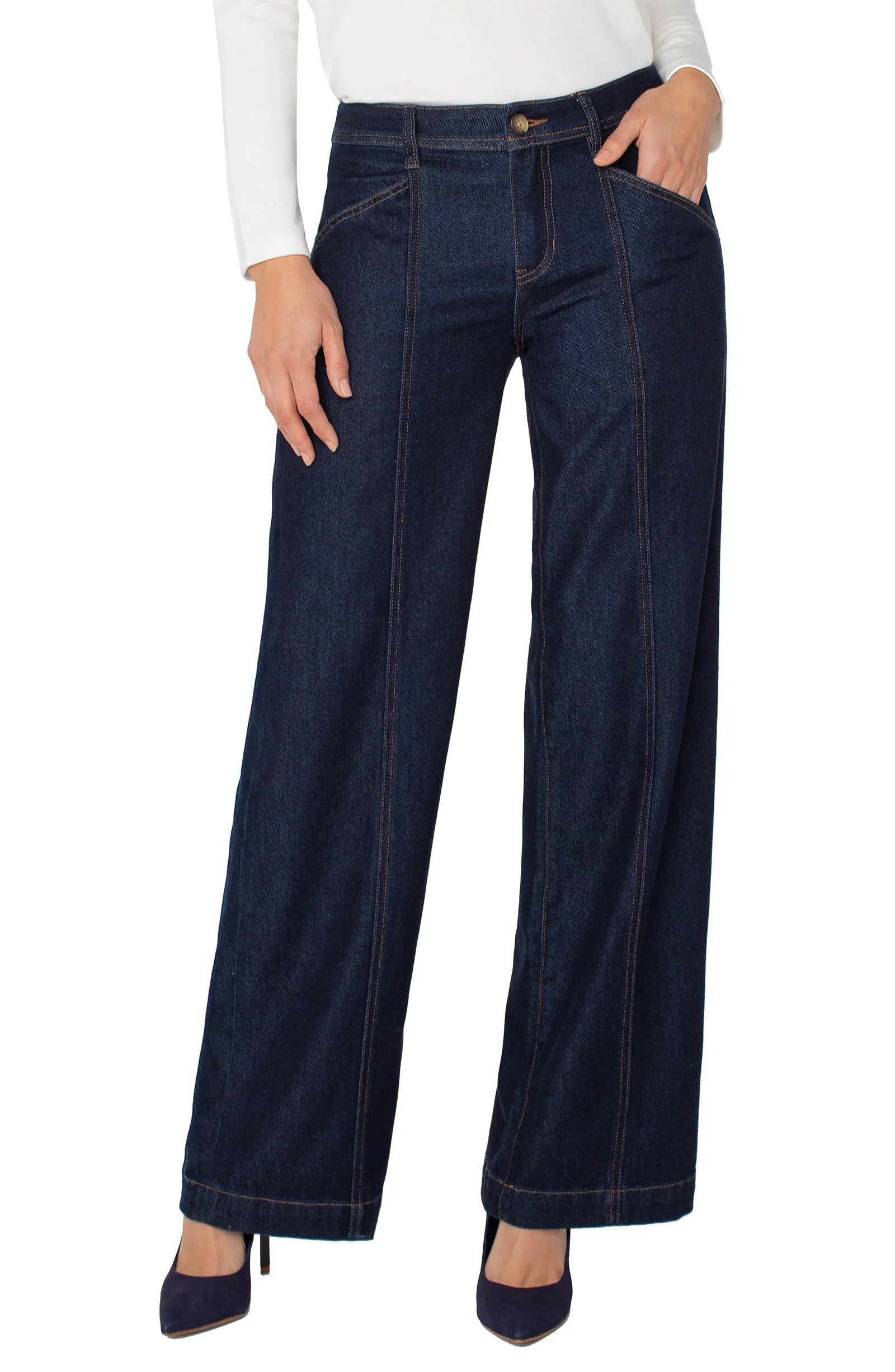 Liverpool Trouser Wide Leg Jeans with Seaming