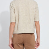 Lysse Kennedy Short Sleeve Lurex Feather Cardigan