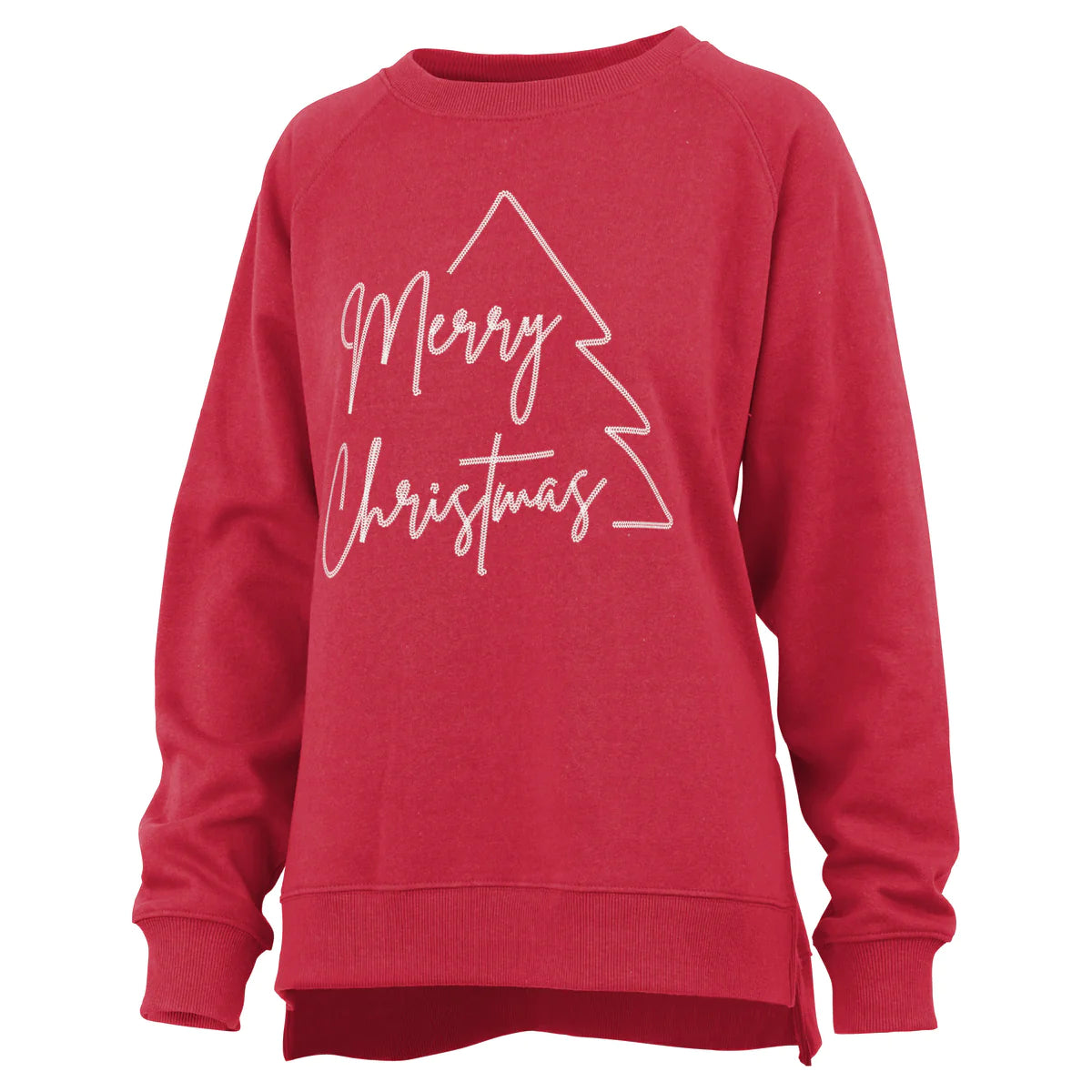Merry Christmas Tree Chainstitch Sweatshirt at ooh la la! in Grapevine TX 76051