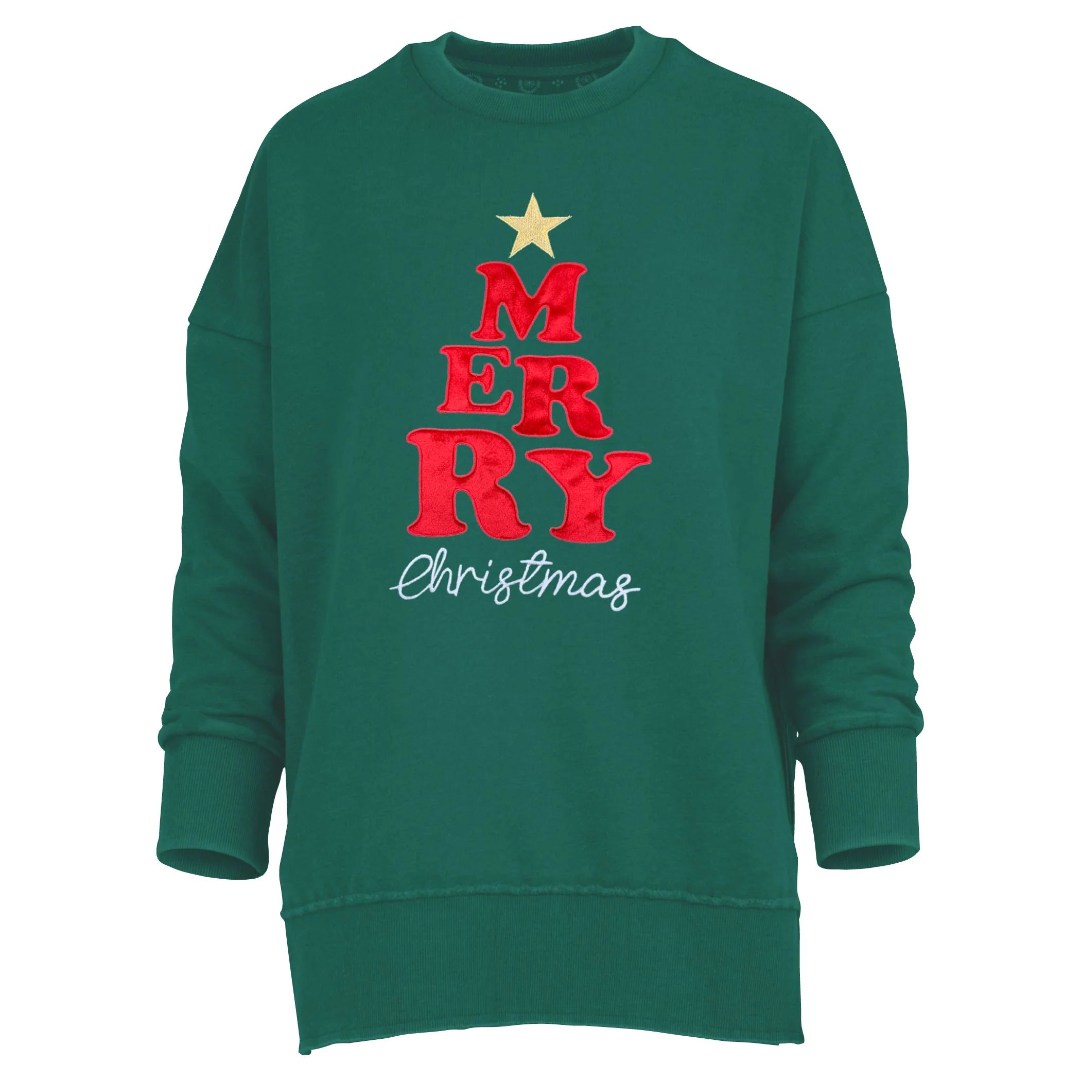 Merry Tree Appliquéd Sweatshirt In green at ooh la la! In grapevine TX 76051