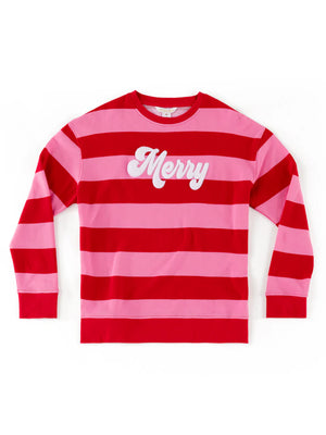 Merry Stripe Sweatshirt at ooh la la! in Grapevine TX 76051