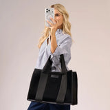 Beach Tote with Phone Pouch in midnight black at ooh la la! in Grapevine TX 76051
