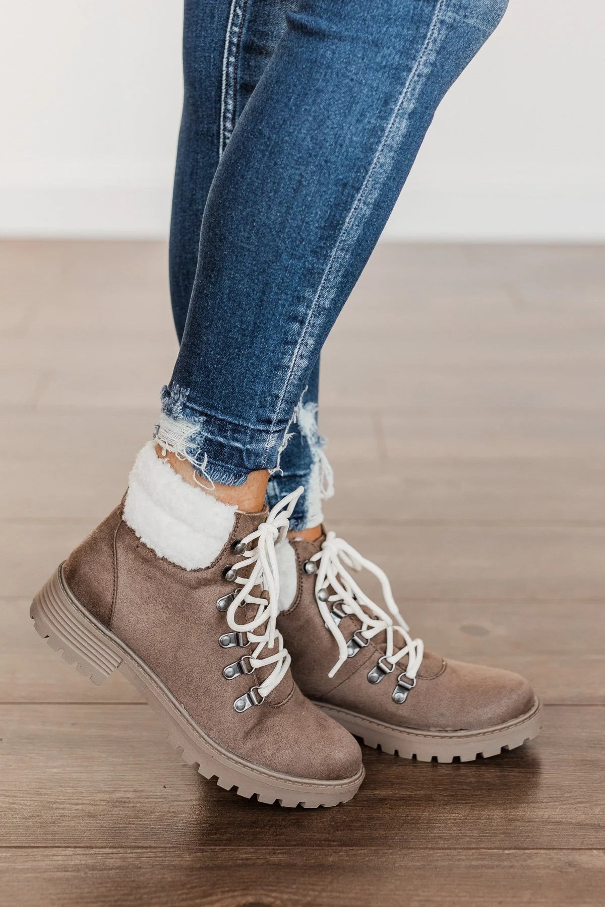 Taupe discount combat boots