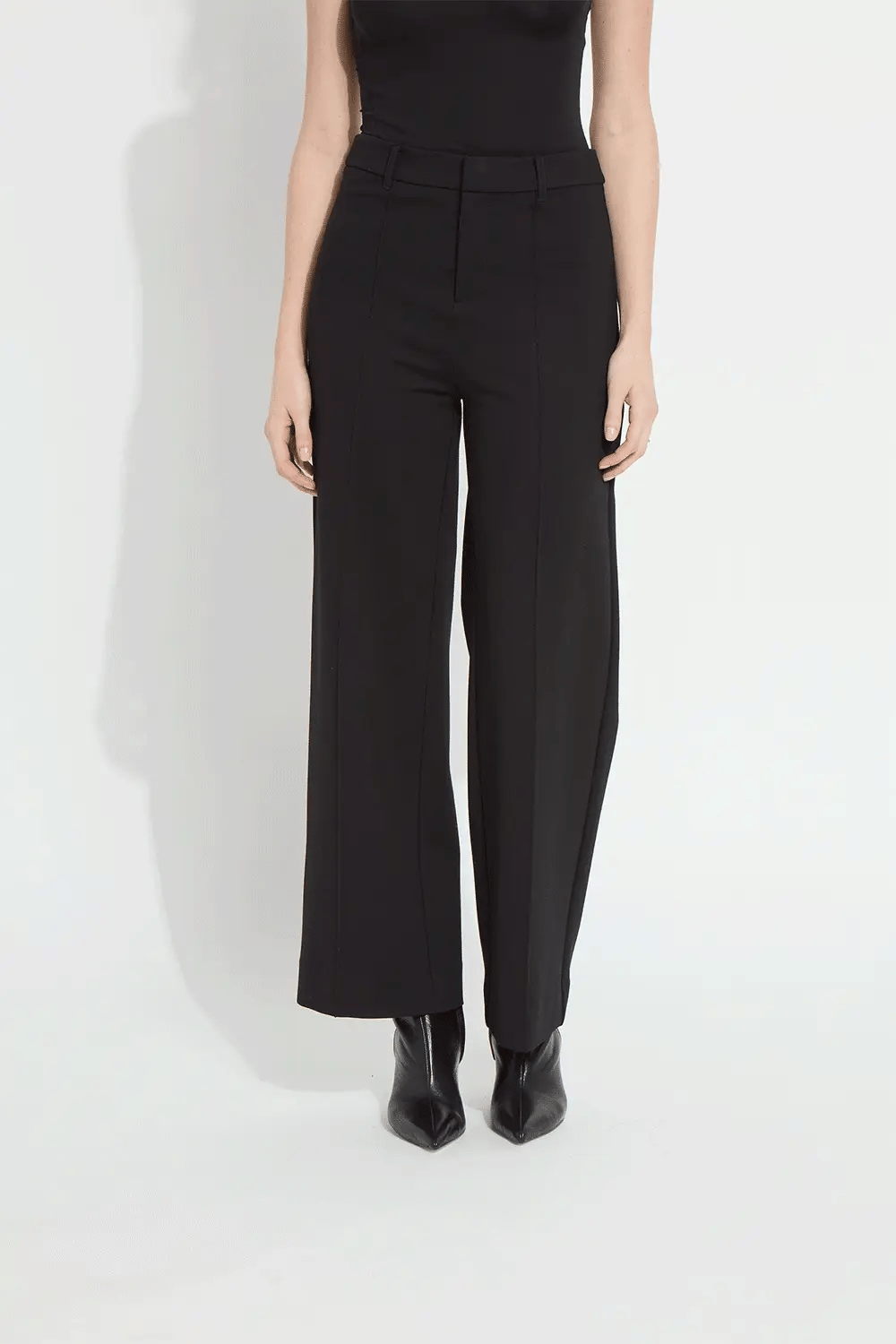 Lysse Nadia Zip Front Ponte Trouser in black at ooh la la! in Grapevine TX 76051
