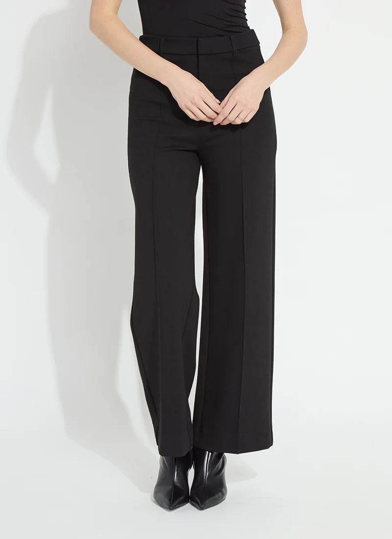 Lysse Nadia Zip Front Ponte Trouser in black at ooh la la! in Grapevine TX 76051