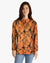 Jacquard Cowl with Drawstring Neck Sweater in Orange/Black at ooh la la! in Grapevine TX 76051
