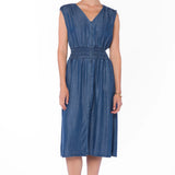 Velvet Heart Persa denim look Tencel™ Smocked Midi Dress | Murietta at ooh la la! in Grapevine TX 76051