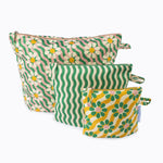 Kind Bag London  - Set of 3 Pouches - wavy daisy at ooh la la! in Grapevine TX 76051