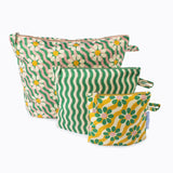 Kind Bag London  - Set of 3 Pouches - wavy daisy at ooh la la! in Grapevine TX 76051
