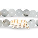 Fahlo Prowl Bracelet with Siam Stone beads and white tiger charm