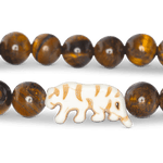 Fahlo Prowl Bracelet with tiger's eye beads and white tiger charm