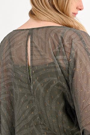 Molly Bracken Loose Veil Top in Palm Khaki Print at ooh la la! in Grapevine TX 76051