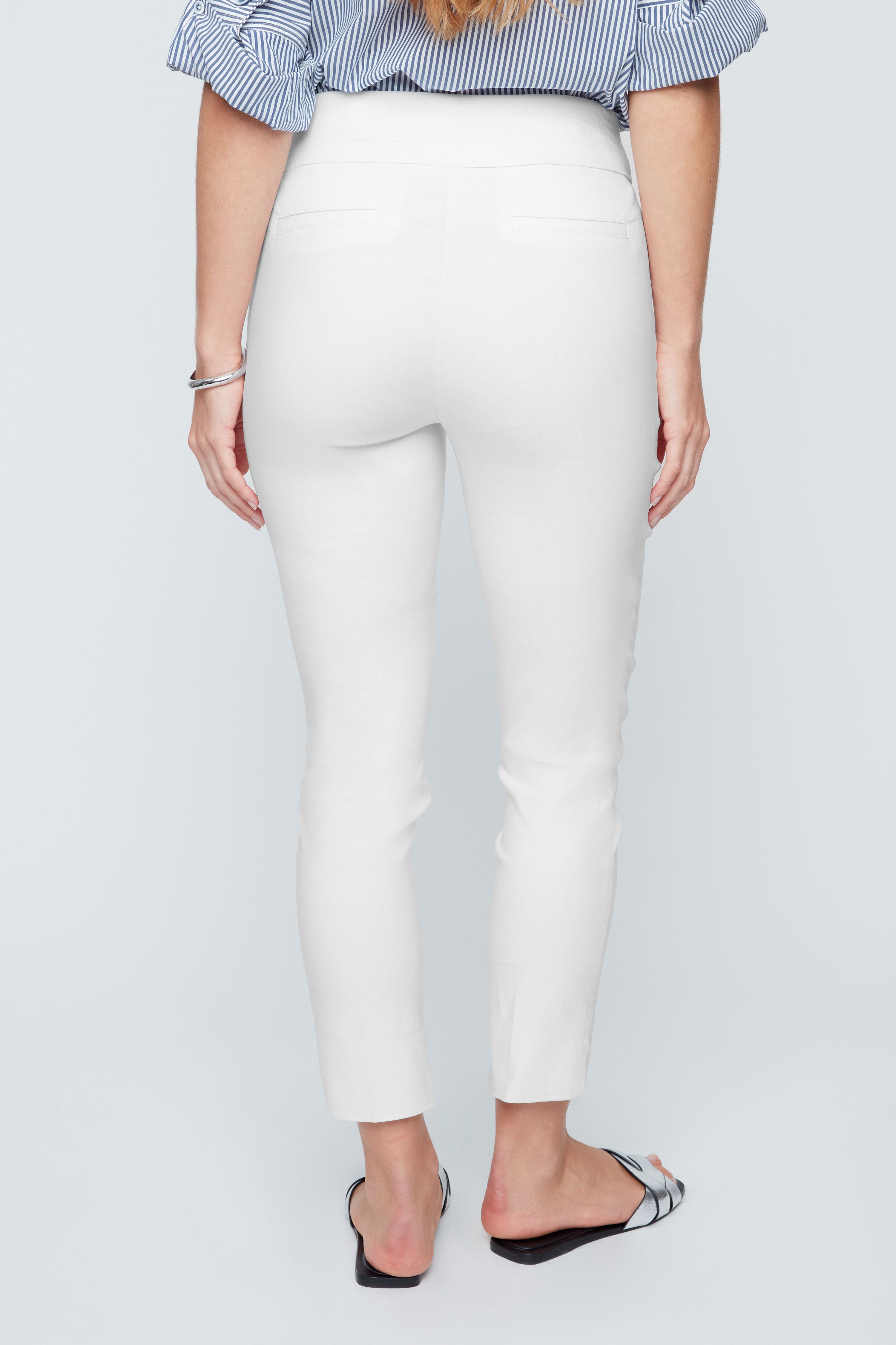 Oyster Renuar R1542, pull on ankle pants, women's slimming trousers, cigarette pants for work, comfortable dress pants, Renuar professional wear, stretch ankle pants. at ooh la la! in Grapevine TX 76051
