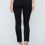 Black Renuar R1542, pull on ankle pants, women's slimming trousers, cigarette pants for work, comfortable dress pants, Renuar professional wear, stretch ankle pants. at ooh la la! in Grapevine TX 76051