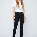 Black Renuar R1542, pull on ankle pants, women's slimming trousers, cigarette pants for work, comfortable dress pants, Renuar professional wear, stretch ankle pants. at ooh la la! in Grapevine TX 76051