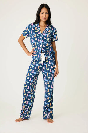 PJ Salvage Whimsy Dog PJ Set in navy at ooh la la! in Grapevine TX 76051