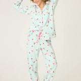 PJ Salvage Ma Cherie Cherry Print 3-Piece Print Flannel PJ Set at ooh la la! in Grapevine TX 76051