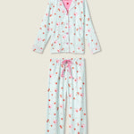 PJ Salvage Ma Cherie Cherry Print 3-Piece Print Flannel PJ Set at ooh la la! in Grapevine TX 76051