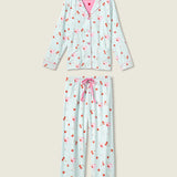 PJ Salvage Ma Cherie Cherry Print 3-Piece Print Flannel PJ Set at ooh la la! in Grapevine TX 76051