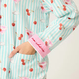 PJ Salvage Ma Cherie Cherry Print 3-Piece Print Flannel PJ Set at ooh la la! in Grapevine TX 76051