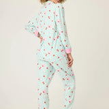 PJ Salvage Ma Cherie Cherry Print 3-Piece Print Flannel PJ Set at ooh la la! in Grapevine TX 76051