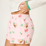 PJ Salvage Tini Time Drink Print Flannel Shorts at ooh la la! in Grapevine TX 76051