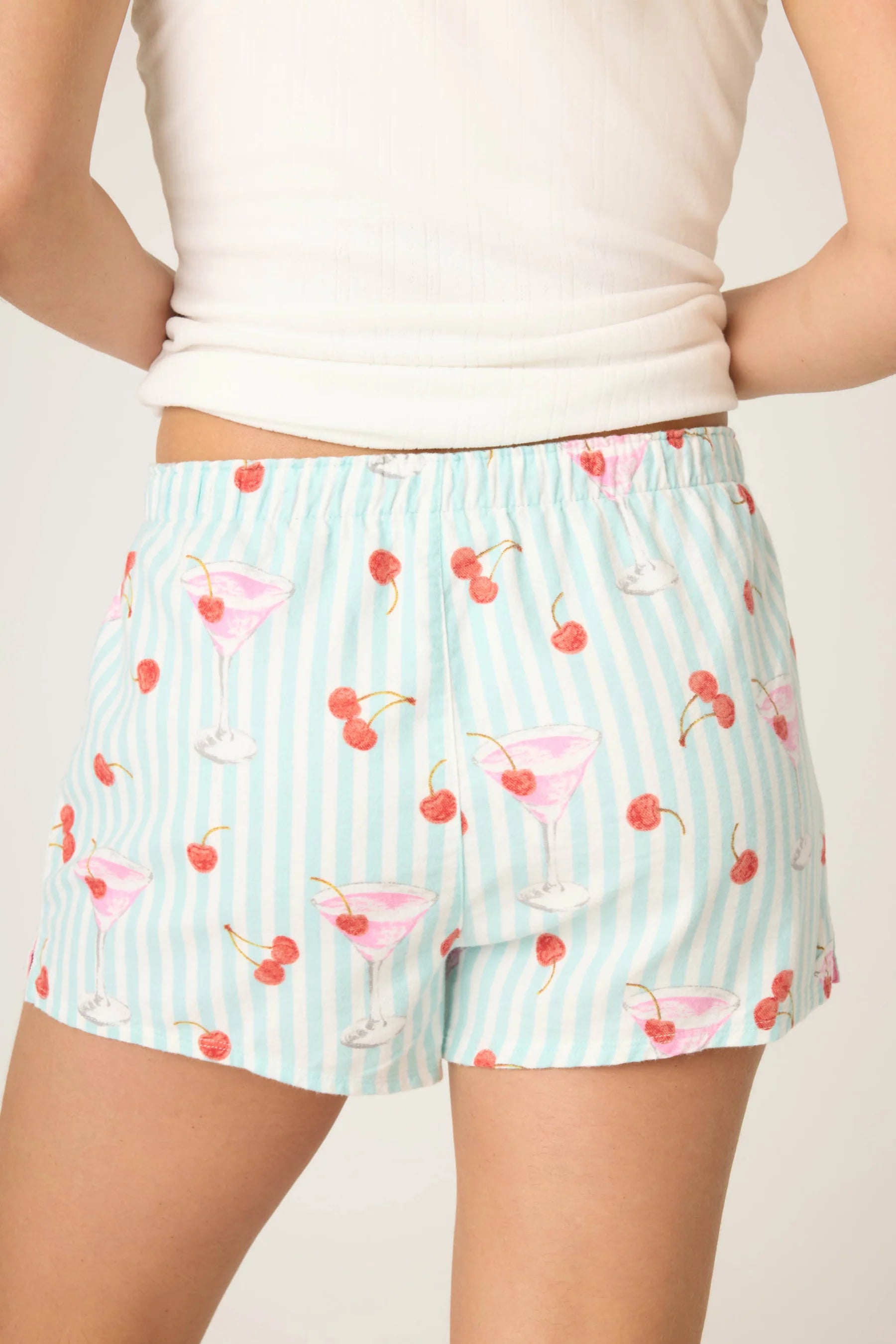 PJ Salvage Ma Cherie Cherry Print Flannel Shorts at ooh la la! in Grapevine TX 76051
