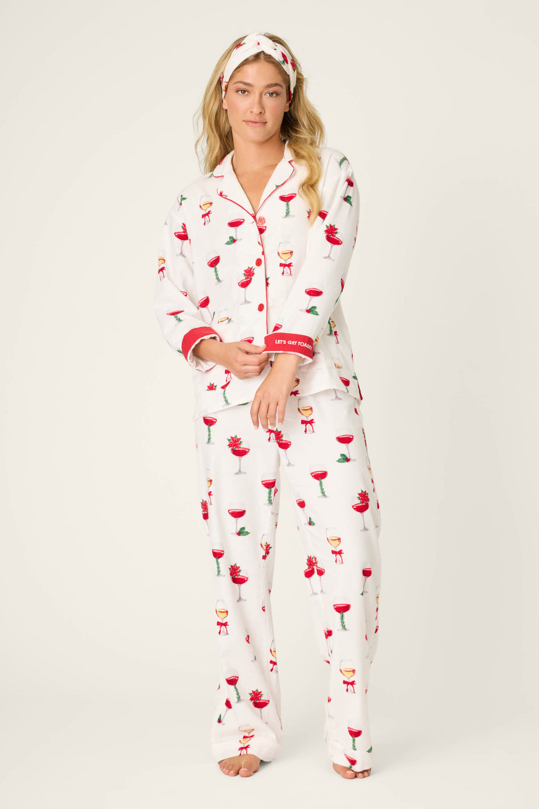 PJ Salvage Let's Get Toasty 3-Piece Print Flannel PJ Set at ooh la la! in Grapevine TX 76051
