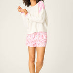 PJ Salvage Sweeter Than Sugar Candy Cane Print Flannel Shorts at ooh la la! in Grapevine TX 76051