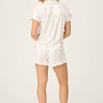 PJ Salvage, Sleepwear, Pajama set, Floral print, Comfortable sleepwear, Pointelle fabric, Drawstring shorts, Eye mask at ooh la la! in Grapevine TX 76051