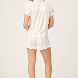 PJ Salvage, Sleepwear, Pajama set, Floral print, Comfortable sleepwear, Pointelle fabric, Drawstring shorts, Eye mask at ooh la la! in Grapevine TX 76051